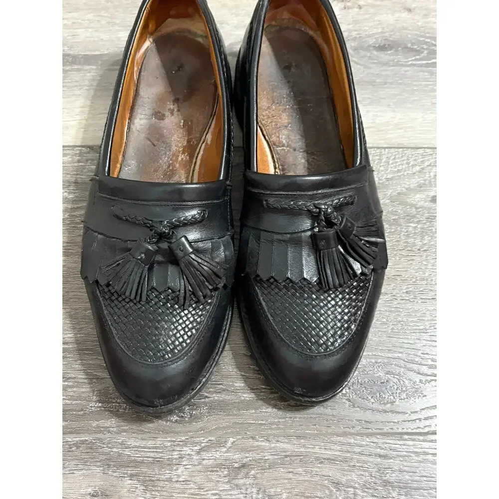 Allen Edmonds Black Tassel Loafers Shoes Preppy Luxury Retro Workwear - Men’s 11